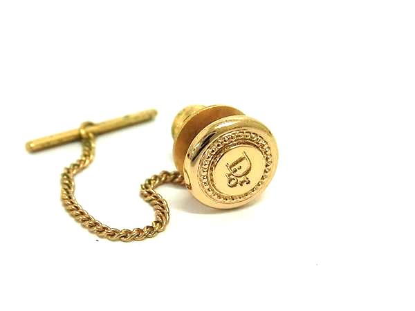ChristianDior ディオール ヴィンテージ ネクタイピン タイチェーン アクセサリー 紳士 ビジネス メンズ ゴールド系 DK8804