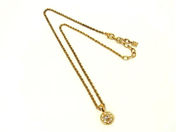 Rakuten - ■美品■ NINA RICCI ニナリッチ ラインストーン ネックレス ペンダント アクセサリー レディース ゴールド系 DN0245