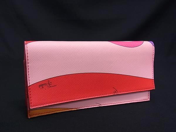 EMILIO PUCCI エミリオプッチ レザー ポーチ マルチケース 小物入れ ペンケース メガネケース レディース ピンク系 DN2791