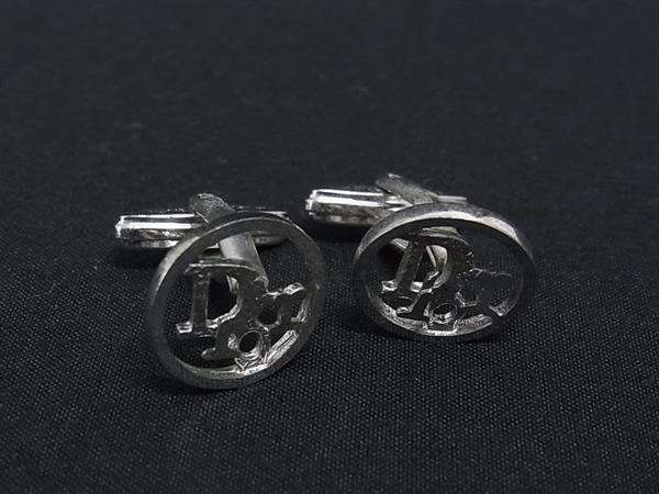 ChristianDior クリスチャンディオール カフリンクス カフスボタン ビジネス 紳士 メンズ レディース シルバー系 DN3467