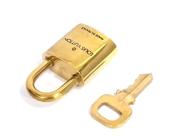■美品■ LOUIS VUITTON ルイヴィトン カデナ 南京錠 パドロック 302 鍵 キー ゴールド系 DJ9606