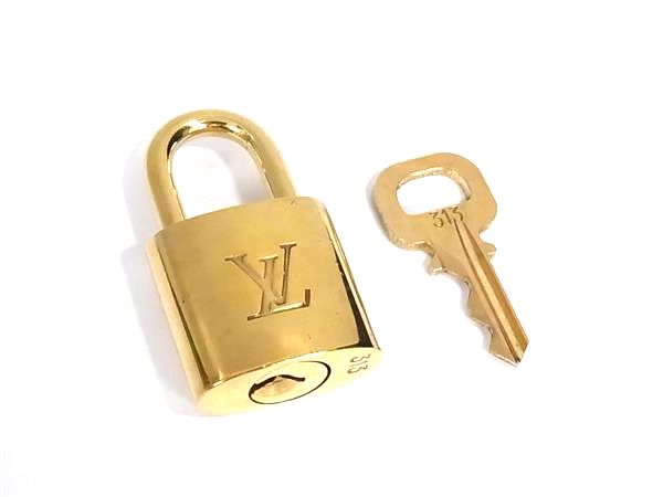 ■美品■ LOUIS VUITTON ルイヴィトン カデナ 南京錠 パドロック 313 鍵 キー ゴールド系 DK2123