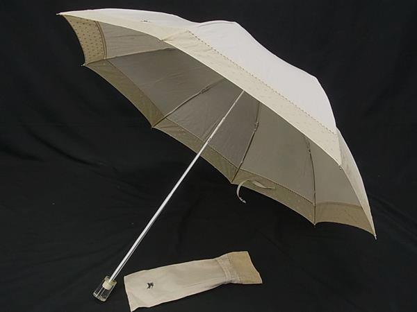 BURBERRY バーバリー 2段折り 折りたたみ傘 折り畳み傘 高級傘 日傘 アンブレラ レディース ベージュ系 DK2736