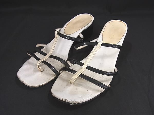 GUCCI グッチ レザー×パテントレザー ヒール サンダル 表記サイズ 6 1/2 (約23.5cm) 靴 シューズ レデ..