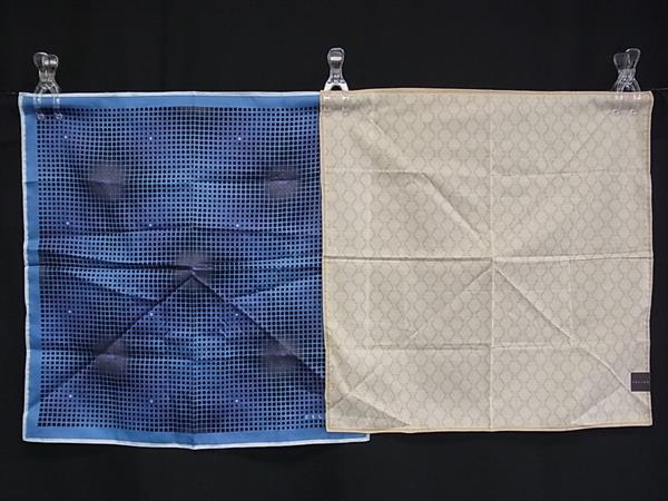 ■極美品■ CELINE セリーヌ マカダム柄 ハンカチーフ ポケットチーフ 2点セット まとめ売り DK5081