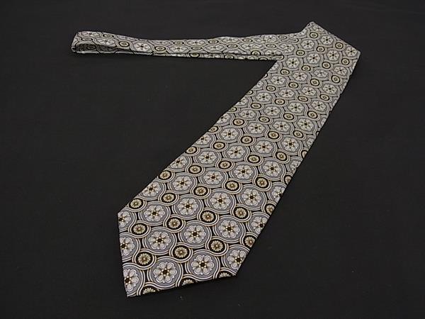 FENDI - ■美品■ FENDI フェンディ シルク100％ フラワー 花柄 ネクタイ ビジネス 紳士 メンズ グレー系×ブラック系 DN1165