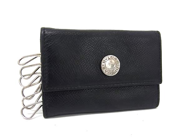 BVLGARI ブルガリブルガリ レザー 6連 キーケース 鍵入れ メンズ ブラック系 DN2336