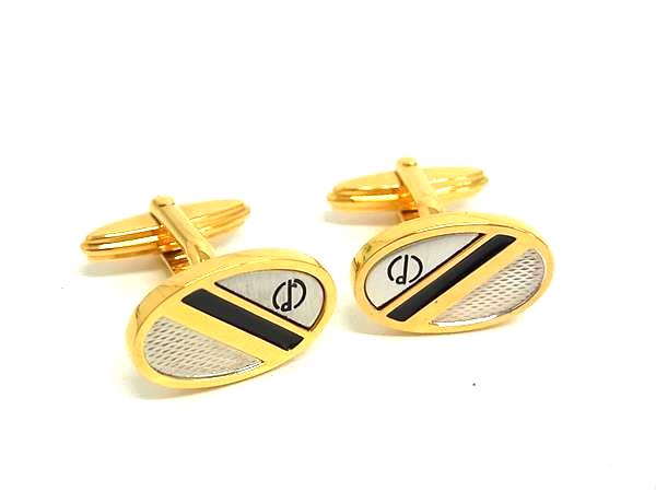 ■新品同様■ dunhill ダンヒル カフスボタン カフリンクス アクセサリー メンズ ゴールド系×シルバー系 DJ9693