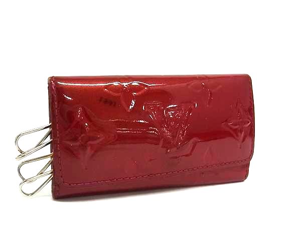 LOUIS VUITTON ルイヴィトン M91976 モノグラムヴェルニ ミュルティクレ4 4連 キーケース 鍵入れ レッド系 DK1891