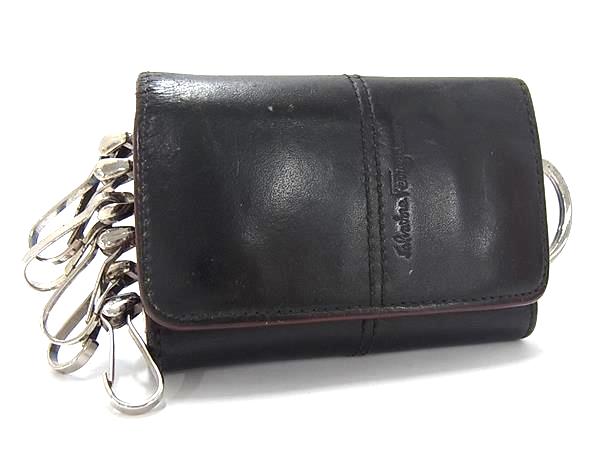 Salvatore Ferragamo フェラガモ レザー 6連 キーケース 鍵入れ メンズ レディース ブラック系 DK2813