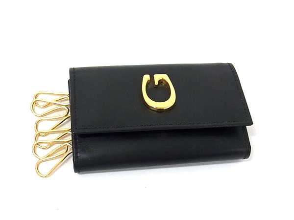 グッチ GGマーモント 6連キーケース ブラック ゴールド金具 レザー 本