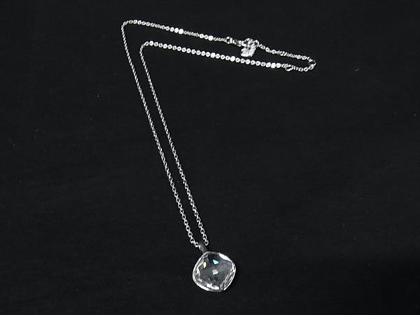 ■美品■ SWAROVSKI スワロフスキー クリスタル ネックレス ペンダン卜 アクセサリー レディース シルバー系 DK8539