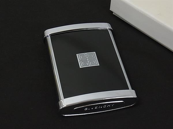 ■美品■ GIVENCHY ジバンシィ 携帯灰皿 モバイル灰皿 喫煙グッズ 喫煙具 レディース メンズ ブラック系×シルバー系 DN2638