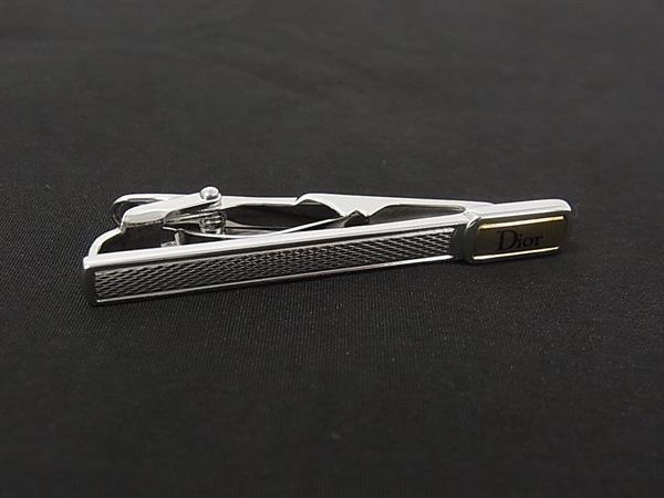 ■美品■ ChristianDior ディオール ヴィンテージ タイクリップ ネクタイピン ビジネス 紳士 メンズ シルバー系×ゴールド系 DN2679