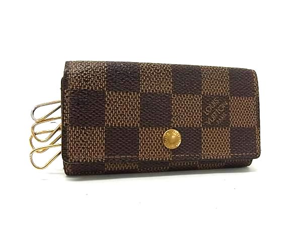 LOUIS VUITTON ルイヴィトン N62631 ダミエ ミュルティクレ4 4連 キーケース 鍵入れ レディース メンズ ブラウン系 DN2784