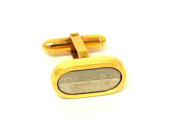 ChristianDior ディオール ヴィンテージ 片方のみ カフスボタン カフリンクス ビジネス 紳士 メンズ ゴールド系×シルバー系 DN3158