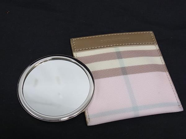 Clothing Accessories (Caps, Ties, Belts) - ■美品■ BURBERRY バーバリー ミラー ハンドミラー 鏡 手鏡 レディース メンズ シルバー系×ベージュ系 DN3216