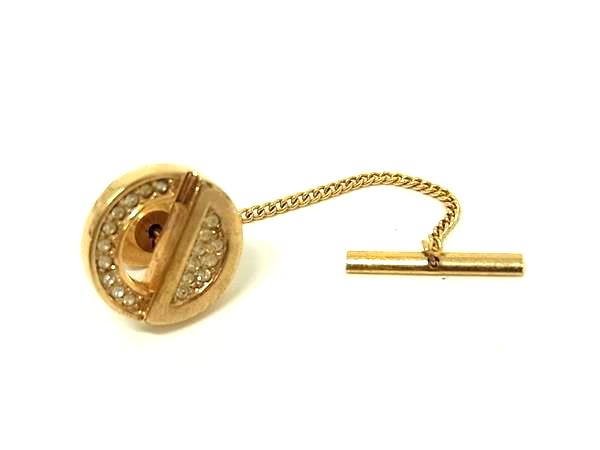 ChristianDior クリスチャンディオール ヴィンテージ ネクタイピン タイチェーン アクセサリー 紳士 メンズ ゴールド系 DN3233