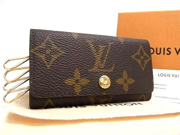 ルイヴィトン キーケース（メンズ） ■新品同様■ LOUIS VUITTON ルイヴィトン M69517 モノグラム ミュルティクレ4 4連 キーケース 鍵入れ メンズ ブラウン系 AV5092