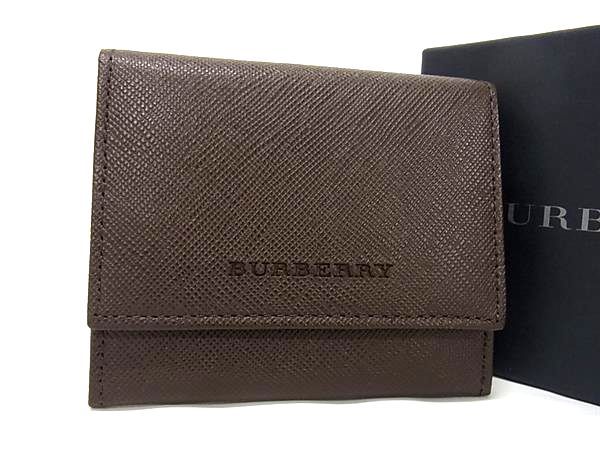 バーバリー 名刺入れ ■新品同様■ BURBERRY バーバリー レザー カードケース カード入れ 名刺入れ メンズ レディース ブラウン系 BI0476