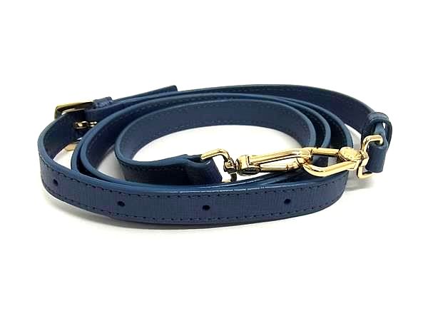 ■美品■ FURLA フルラ レザー バッグ用 ショルダーストラップ ショルダーベルト クロスボディ 斜め掛け 肩掛け ブルー系 FX3181