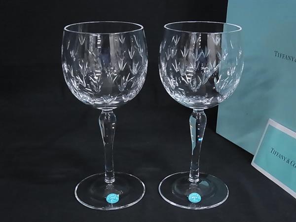 ■新品■未使用■ TIFFANY＆Co ティファニー フローレット ペアグラス ワイングラス テーブルウェア 食器 2客セット クリア BR0580