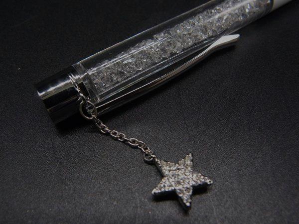pleasure-Store 楽天市場店の■美品■ SWAROVSKI スワロフスキー ツイスト式 ボールペン 筆記用具 ステーショナリー ホワイト系×シルバー系 DJ8935｜アングル3