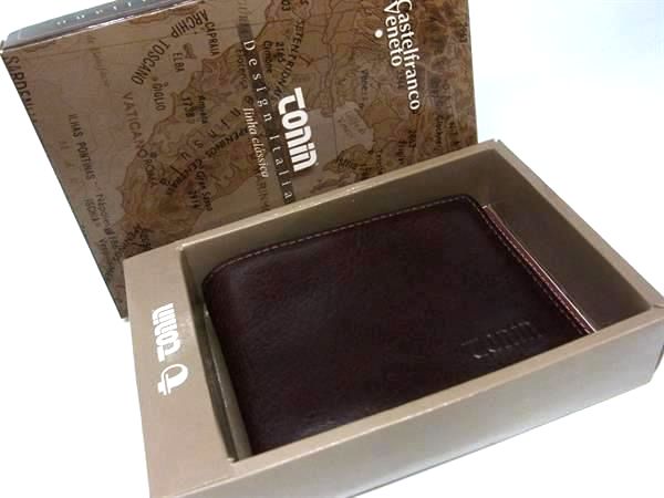 ■美品■ TONIN レザー 二つ折り 財布 ウォレット 札入れ 小銭入れ レディース メンズ ブラウン系 DJ9007