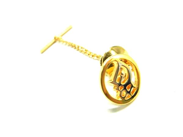 ■美品■ ChristianDior クリスチャンディオール タイピン ピンブローチ アクセサリー 紳士 ビジネス メンズ ゴールド系 DJ9085