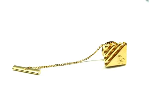 ■美品■ ChristianDior クリスチャンディオール ネクタイピン ブローチ アクセサリー 紳士 ビジネス メンズ ゴールド系 DJ9100