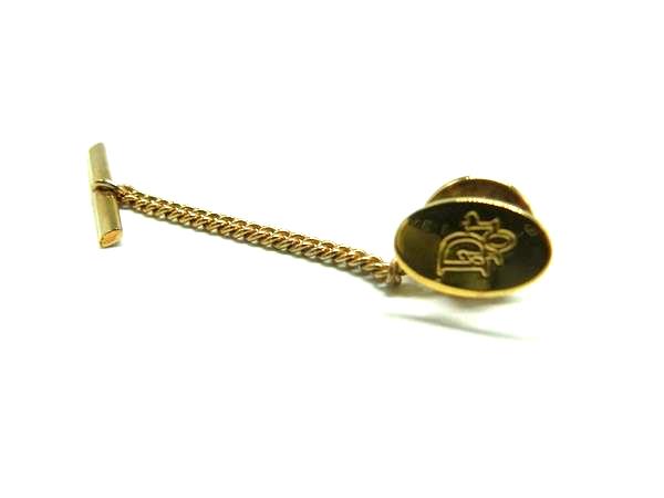 ■美品■ ChristianDior クリスチャンディオール ネクタイピン ブローチ アクセサリー 紳士 ビジネス メンズ ゴールド系 DJ9101