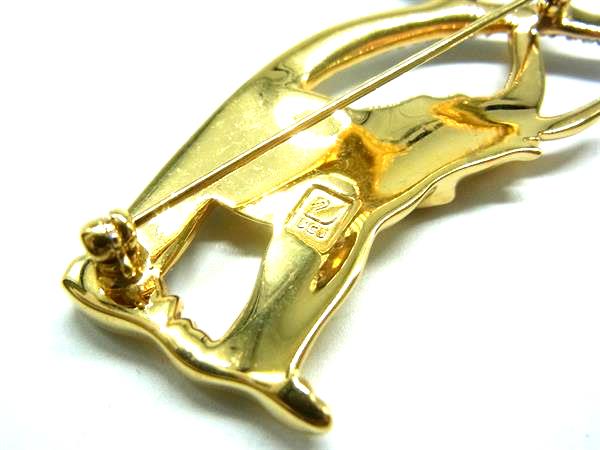 SWAROVSKI スワロフスキー クリスタル エレファント 象 ブローチ ピンバッジ アクセサリー ゴールド系×クリア DJ9151