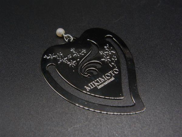 ■美品■ MIKIMOTO ミキモト アコヤ真珠 アコヤパール 約3mm ブックマーカー しおり 栞 シルバー系 DJ9164