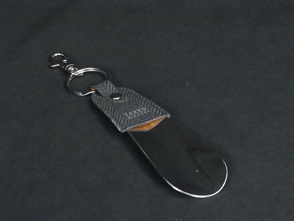 ■美品■ TAKEO KIKUCHI タケオキクチ レザー シューホーン 靴べら メンズ グレー系×シルバー系 DK8349