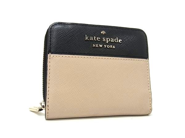 kate spade ケイトスペード WLR00121 レザー 二つ折り 長財布 ウォレット 札入れ 小銭入れ カード入れ グレージュ系 DK8960