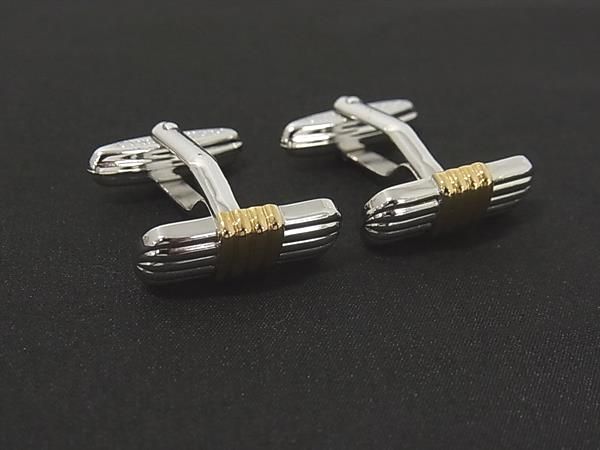 ■美品■ ChristianDior ディオール ヴィンテージ カフスボタン カフリンクス ビジネス 紳士 メンズ シルバー系×ゴールド系 DN3580