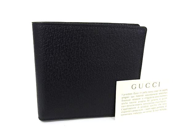 未使用品　箱付き　GUCCI グッチ　二つ折り財布　レザー　ロゴグラム　ブラック econext_0528-a5236y-o55b