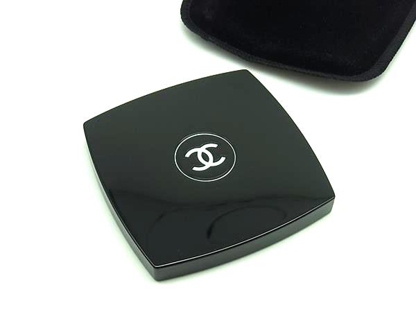 ■美品■ CHANEL シャネル ミラーココマーク ミロワール ドゥーブル ファセット ミラー 手鏡 コンパクトミラー ブラック系 DJ5269