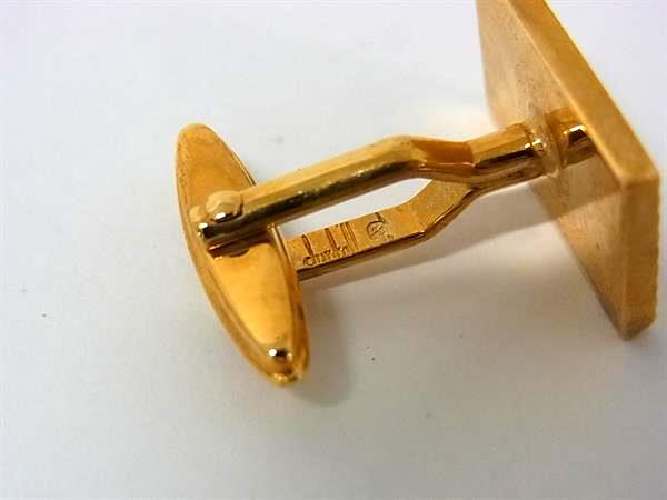 ■美品■ dunhill ダンヒル カフスボタン カフリンクス アクセサリー メンズ ビジネス 紳士 ゴールド系×グリーン系 DJ9750