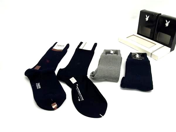 ■新品■未使用■ TAKEO KIKUCHI タケオキクチ クレージュ プレイボーイ 等 ソックス 靴下 紳士 メンズ 4点セット まとめ売り DK0587