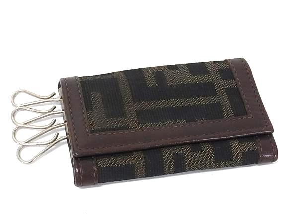 フェンディ FENDI フェンディ ズッカ柄 キャンバス×レザー 6連 キーケース 鍵入れ メンズ レディース ブラウン系 DK2324