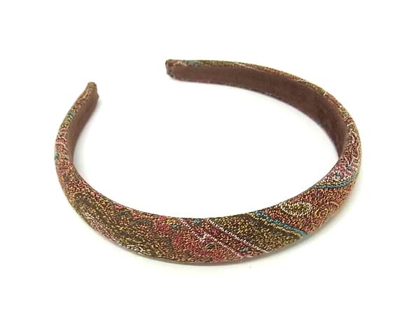 ■美品■ ETRO エトロ キャンバス ペイズリー柄 カチューシャ ヘアアクセサリー レディース ブラウン系×..