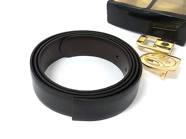Pierre Cardin - pierre cardin ピエールカルダン レザー ゴールド金具 リバーシブル ベルト バックル 3点セット ブラック系×ブラウン系 DN3651