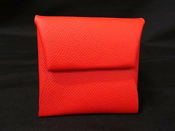 ■新品同様■ HERMES エルメス バスティア ヴォーエプソン コインケース コインパース 小銭入れ C刻印 2018年 レッド系 HC2015