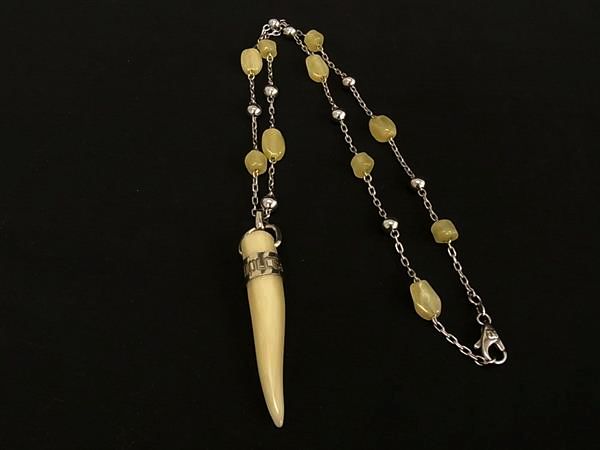 ■極美品■ DOLCE＆GABBANA ドルチェ&ガッバーナ コルノネックレス SV925 ペンダント アクセサリー メンズ シルバー系 DB3000