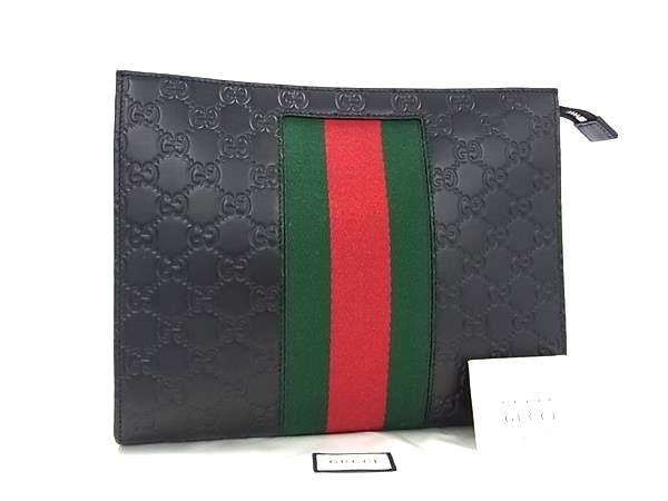 ■新品■未使用■ GUCCI グッチ 475316 シェリーライン GG柄 グッチシマ レザー クラッチバッグ セカンドバッグ ブラック系 FA3649