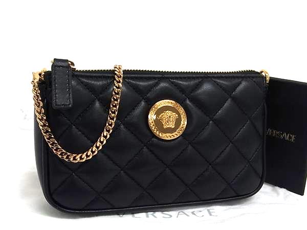 乐天商城 - ■新品同様■ VERSACE ヴェルサーチ メデューサ レザー ショルダーバッグ ポシェット レディース ブラック系 FL6623