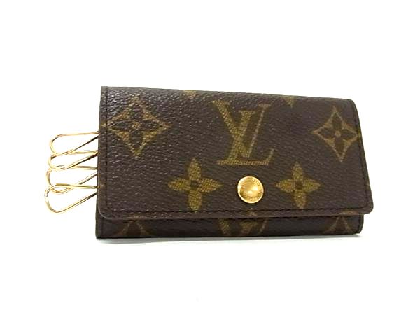 ■極美品■ LOUIS VUITTON ルイヴィトン M62631 モノグラム ミュルティクレ4 4連 キーケース 鍵入れ ブラウン系 FN7674