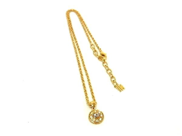乐天商城 - ■美品■ NINA RICCI ニナリッチ ラインストーン ネックレス ペンダント アクセサリー レディース ゴールド系 DJ9324