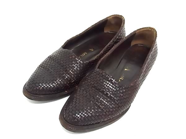 樂天商城 - PRADA プラダ レザー 編み込み パンプス 表記サイズ 35 1/2 (約22.5cm) 靴 シューズ レディース ブラウン系 DJ9352